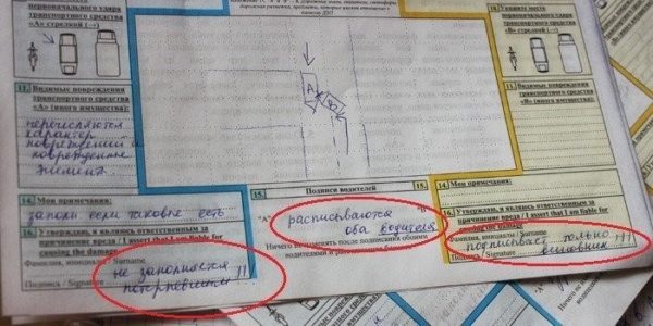 Пример заполнения